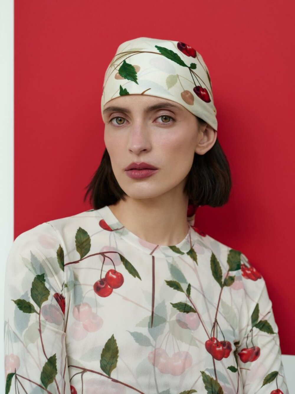 Stella McCartney x H&M Cherry-Print Silk-Blend Scarf